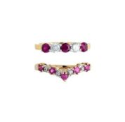 TWO RUBY AND DIAMOND RINGS