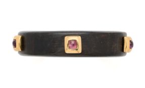 WOOD AND TOURMALINE BANGLE