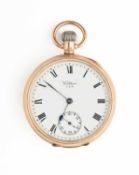 AMERICAN WALTHAM WATCH CO., 'TRAVELER': A GOLD POCKET WATCH, CIRCA 1915-18