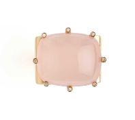 ROSE QUARTZ AND DIAMOND RING