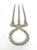 A VICTORIAN SILVER BREAD FORK, ROBERTS & BELK, SHEFFIELD, 1886