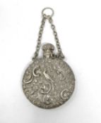 A VICTORIAN SILVER SCENT FLASK, S. MORDAN & CO., LONDON, 1874