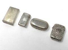 FOUR VICTORIAN SILVER VESTA CASES, GEORGE UNITE, BIRMINGHAM, 1876-1883