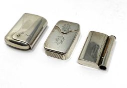 THREE VICTORIAN SILVER VESTA CASES, BROWNETT & JONES, LONDON, 1877 / 79 / 82