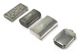 FOUR VICTORIAN SILVER VESTA CASES, COLEN HEWER CHESHIRE, BIRMINGHAM, 1873-1884