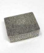 A VICTORIAN SILVER VESTA CASE, JOHN HARRIS, LONDON, 1853