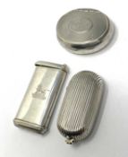 THREE VICTORIAN SILVER VESTA CASES, H.W. & L. DEE, LONDON, 18