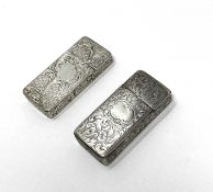 TWO VICTORIAN SILVER VESTA CASES, WILLIAM PHILLIPS, LONDON, 1844 / 46