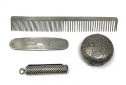 TWO VICTORIAN SILVER COMBS, BOTH WILLIAM & HENRY HUTCHINSON, SHEFFIELD, 1862