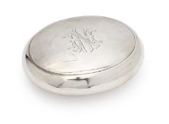 A VICTORIAN SILVER TOBACCO BOX WITH VESTA COMPARTMENT, ALFRED FULLER, LONDON, 1886