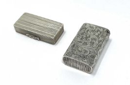 TWO VICTORIAN SILVER VESTA CASES, BOTH BIRMINGHAM