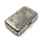 A VICTORIAN SILVER AESTHETIC MOVEMENT VESTA CASE, ELKINGTON & CO., LONDON, 1881