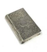 A VICTORIAN SILVER VESTA CASE, NATHANIEL MILLS, BIRMINGHAM, 1848