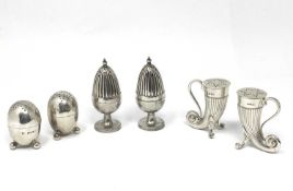 THREE PAIRS OF VICTORIAN SILVER PEPPERETTES