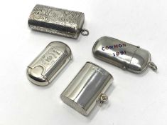 FOUR VICTORIAN SILVER VESTA CASES, RAWLINGS & SUMMERS, LONDON, 1866-1877