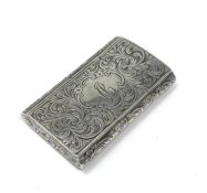 A VICTORIAN SILVER COMBINED VESTA CASE AND CHEROOT CUTTER, ALFRED TAYLOR, BIRMINGHAM, 1857