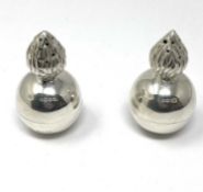 A PAIR OF VICTORIAN NOVELTY SILVER 'GRENADE' PEPPERETTES, JOSEPH BRAHAM, LONDON, 1885
