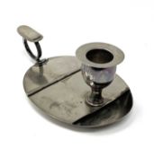 A VICTORIAN SILVER CHAMBERSTICK WITH VESTA CONTAINER, LEUCHARS & SON, LONDON, 1886