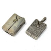TWO VICTORIAN SILVER VESTA CASES, BOTH BIRMINGHAM