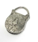 A VICTORIAN SILVER 'PADLOCK' VESTA CASE, NORTON & WHITE, BIRMINGHAM, 1888
