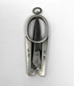 A PAIR OF VICTORIAN SILVER-MOUNTED SHEFFIELD STEEL FOLDING SCISSORS, 1880