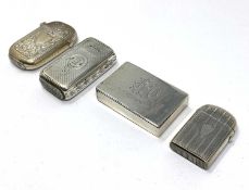 FOUR VICTORIAN SILVER VESTA CASES, GEORGE UNITE, BIRMINGHAM, 1868-1888