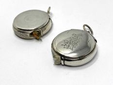 TWO VICTORIAN SILVER COMBINATION SLOW MATCH VESTA CASES, BROWNETT & JONES, LONDON, 1878 / 80
