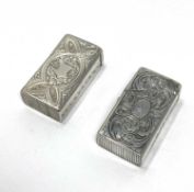 TWO VICTORIAN SILVER VESTA CASES, HILLIARD & THOMASON, BIRMINGHAM, 1869 / 72