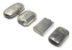 FOUR VICTORIAN SILVER VESTA CASES, HOWARD JAMES, BIRMINGHAM, 1877-1888