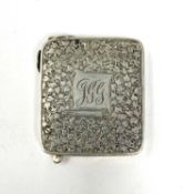 A VICTORIAN SILVER COMBINATION VESTA CASE AND CIGAR CUTTER, JOSEPH HAWKINS, BIRMINGHAM, 1887