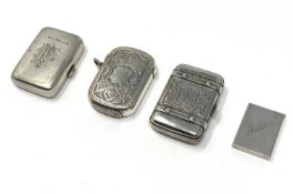 FOUR VICTORIAN SILVER VESTA CASES, STOKES & IRELAND, BIRMINGHAM, 1880-1883