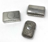 THREE VICTORIAN SILVER VESTA CASES, WRIGHT & DAVIES, LONDON, 1878