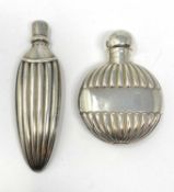 TWO VICTORIAN SILVER SCENT FLASKS, BOTH 1888