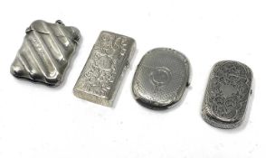 THREE VICTORIAN SILVER VESTA CASES, ALFRED TAYLOR, BIRMINGHAM, 1866 / 67 / 70