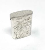 A VICTORIAN SILVER 'AESTHETIC MOVEMENT' VESTA CASE, COLEN HEWER CHESHIRE, BIRMINGHAM, 1882