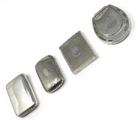 FOUR VICTORIAN SILVER VESTA CASES, HOWARD JAMES, BIRMINGHAM, 1880-1887