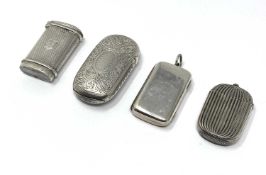 FOUR VICTORIAN SILVER VESTA CASES, 1874-1887