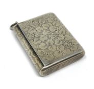 A VICTORIAN SILVER PATENT VESTA CASE, ELKINGTON & CO. OVERSTRIKING ANOTHER, LONDON, 1879