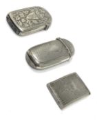 THREE VICTORIAN SILVER VESTA CASES, GEORGE UNITE, BIRMINGHAM, 1876 / 83