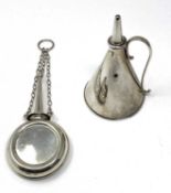TWO VICTORIAN SILVER OIL CANS, LONDON, 1875 / 80
