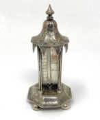 A VICTORIAN SILVER 'PAVILION' THERMOMETER, GERVASE WHEELER, BIRMINGHAM, 1841