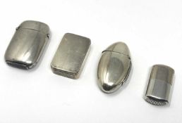 FOUR VICTORIAN SILVER VESTA CASES, VARIOUS MAKERS, LONDON, 1883-92