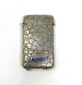 A VICTORIAN SILVER PATENT COMBINATION CACHOUS AND VESTA CASE, MARRIAN & TYE, BIRMINGHAM, 1887