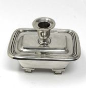 A VICTORIAN SILVER SEALING WAX CONTAINER WITH TAPERSTICK COVER, HENRY WILKINSON & CO., SHEFFIELD, 18