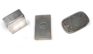 THREE VICTORIAN SILVER VESTA CASES, MRS JANE BROWNETT, LONDON, 1870 / 74