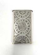 A VICTORIAN SILVER PATENT VESTA CASE, COLEN HEWER CHESHIRE, BIRMINGHAM, 1866