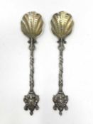 A PAIR OF VICTORIAN SILVER SALTERS' COMPANY SPOONS, SMITH & NICHOLSON, LONDON, 1858