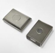 TWO VICTORIAN SILVER ENGINE-TURNED VESTA CASES, H.W. & L. DEE, LONDON, 1867 / 74