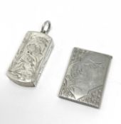 TWO VICTORIAN SILVER 'AESTHETIC MOVEMENT' VESTA CASES