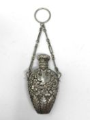 A VICTORIAN SILVER SCENT FLASK, GEORGE BRACE, LONDON, 1873